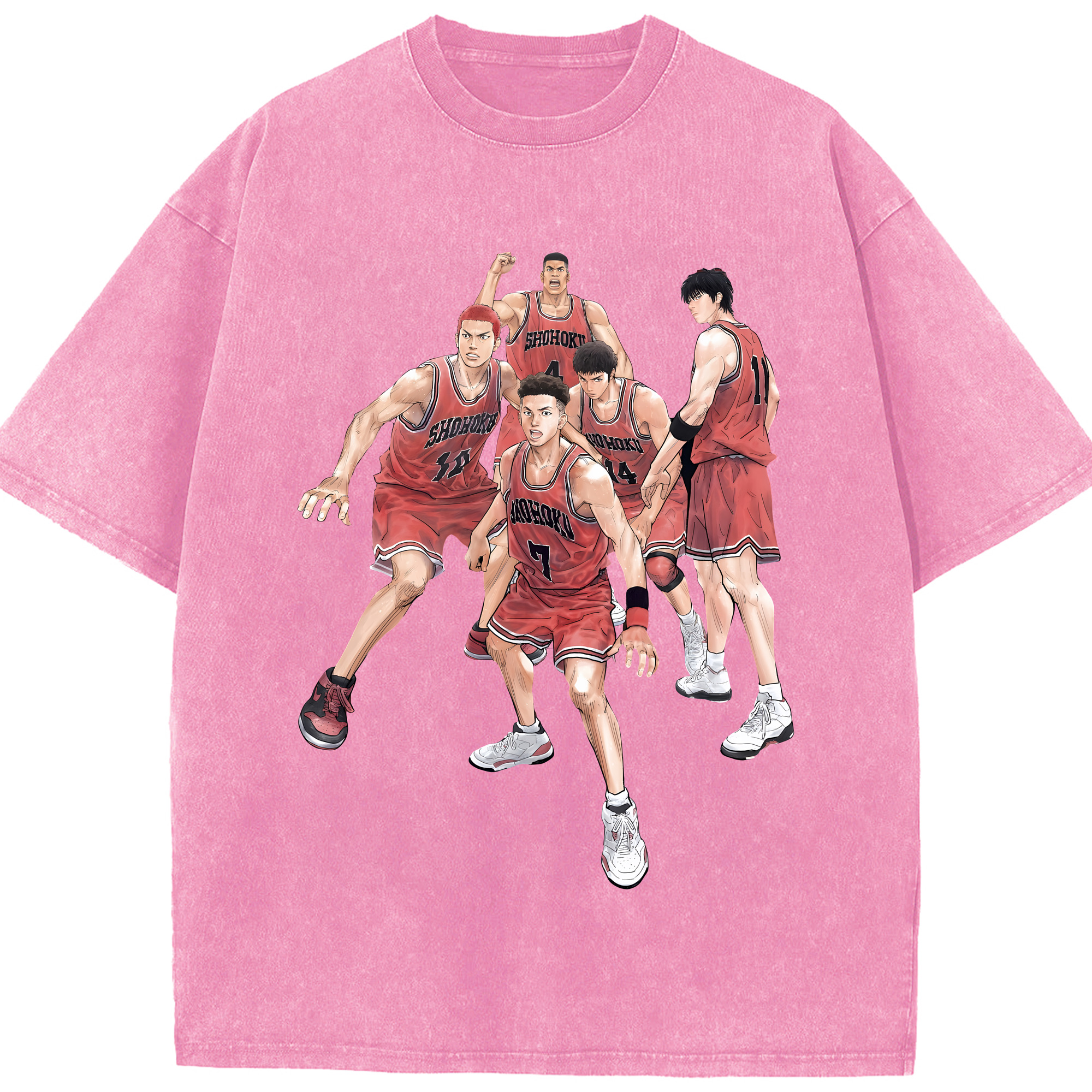（画像用） SLAM DUNK／スラムダンク 綿100% ヴィンテージ風 半袖Tシャツ（フロントプリント）